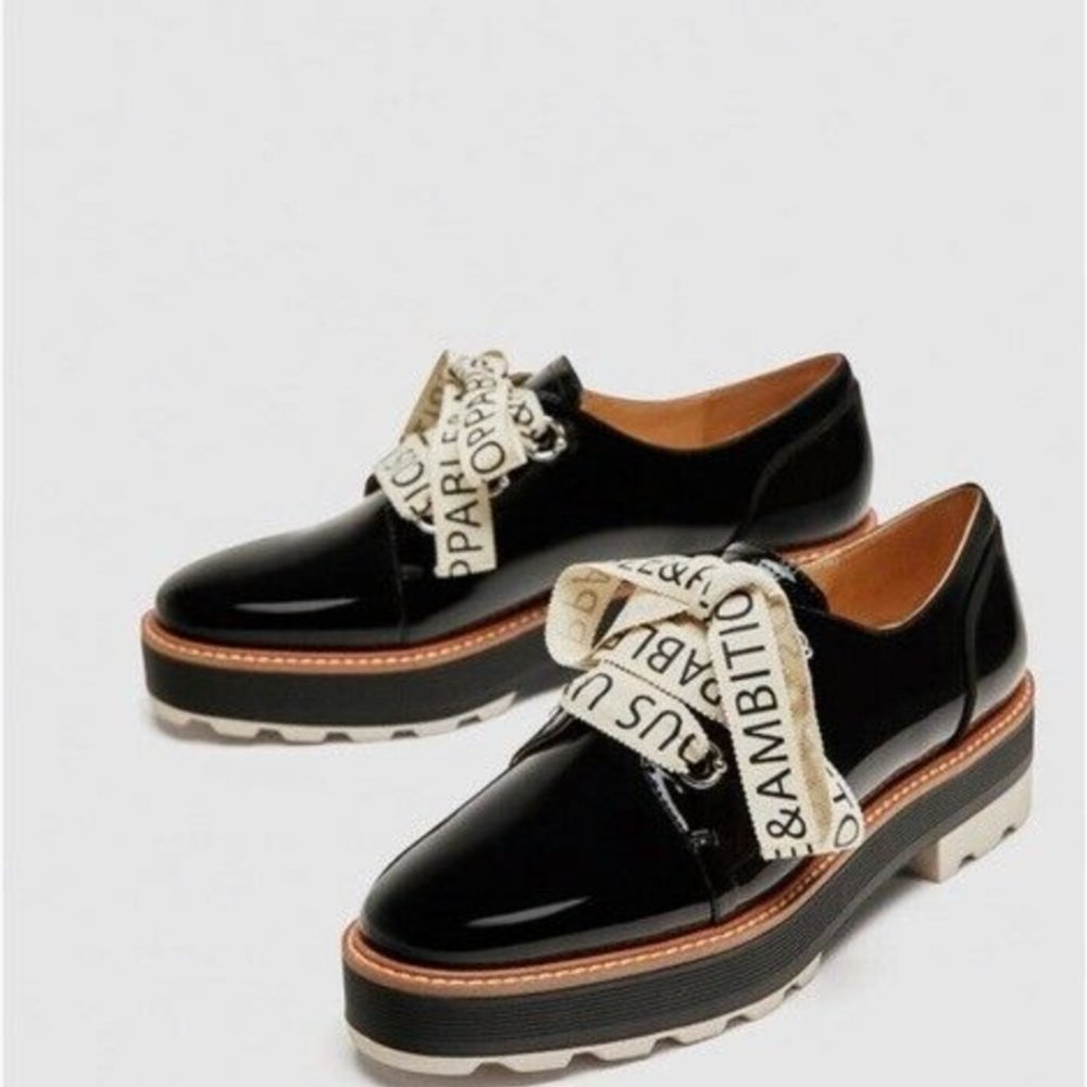 ZARA PLATFORM SHOES! Oxford Brogue Style